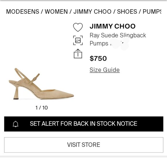 Jimmy Choo Beige Suede Ray 65 Slingback Pumps size 39 - Picture 7 of 11